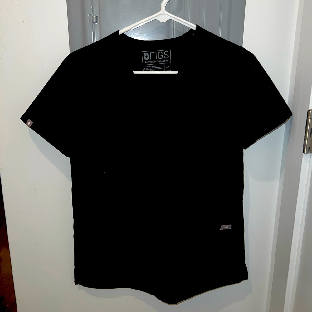 Figs Casama Scrub Top (XS) - Black